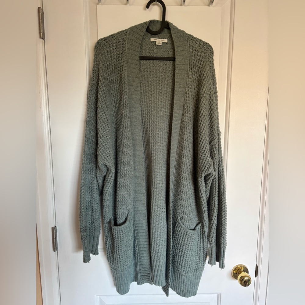 American Eagle Outfitters Green Cardigan Sweater